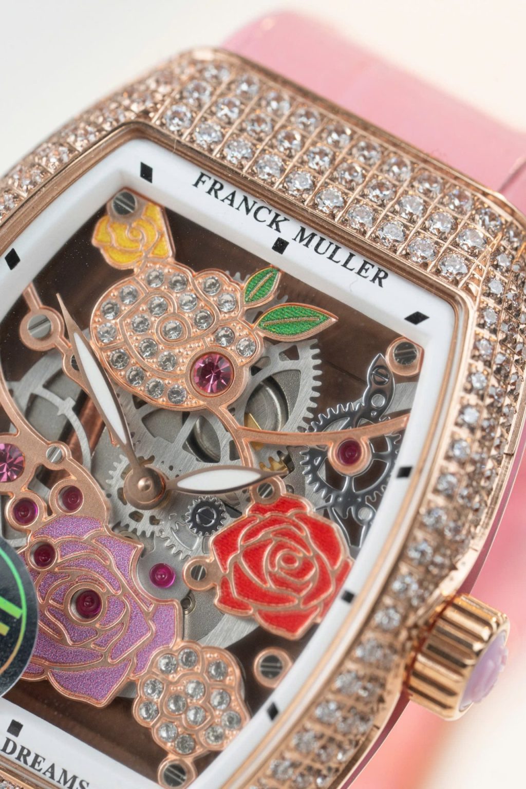 frank muller skeleton flower dial super clone swiss machine