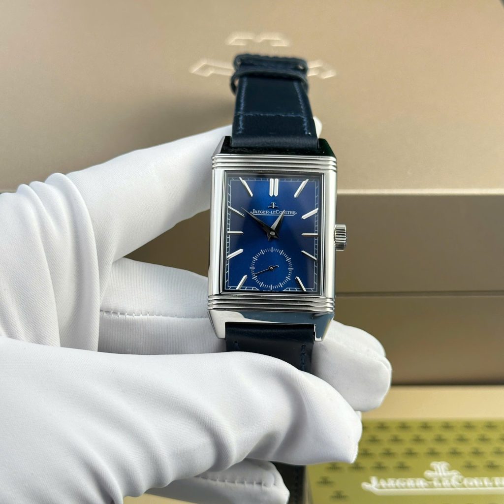 jaeger lecoultre leather blue dial Super clone swiss machine