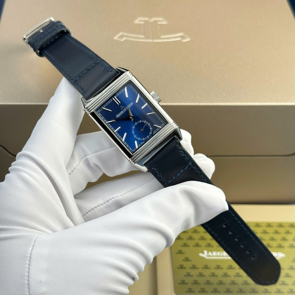 jaeger lecoultre leather blue dial Super clone swiss machine