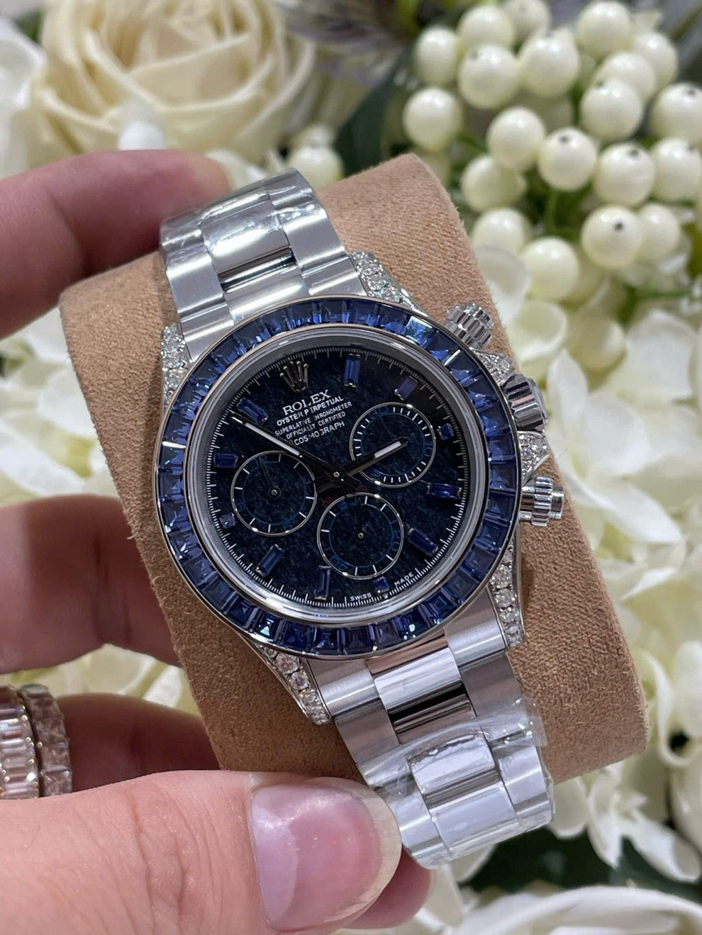 Rolex Daytona Synthetic Blue Sapphire Super Clone Swiss Machine
